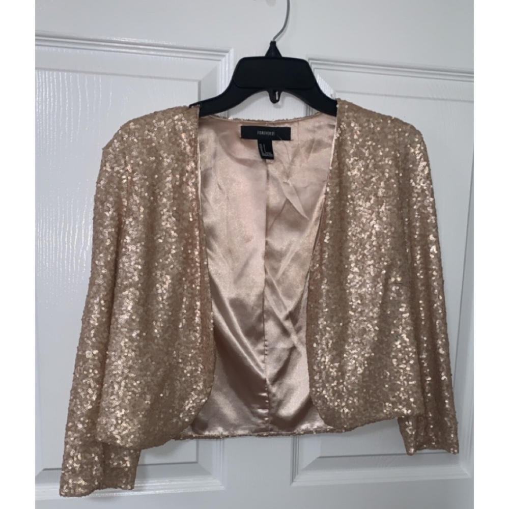 COPY - Forever 21 Gold nude sequins bolero.